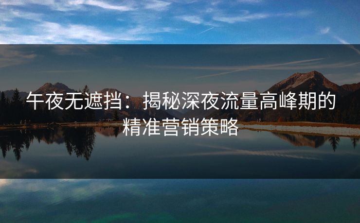 午夜无遮挡：揭秘深夜流量高峰期的精准营销策略