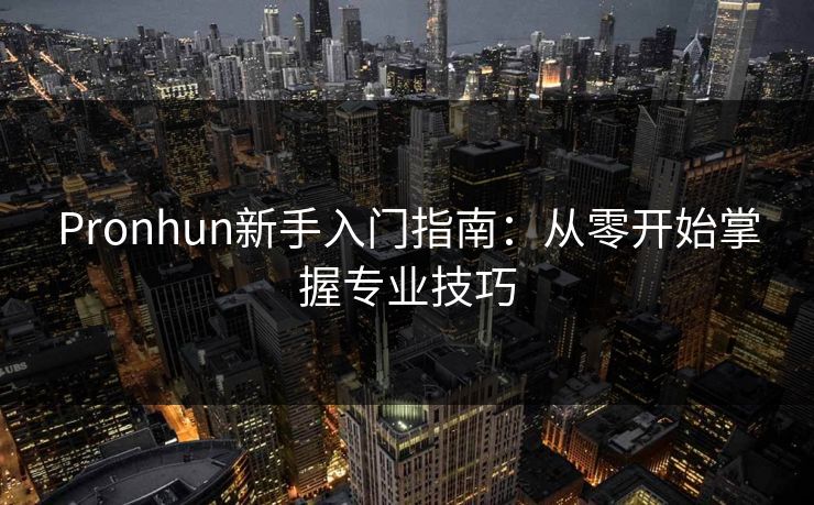 Pronhun新手入门指南：从零开始掌握专业技巧  第1张